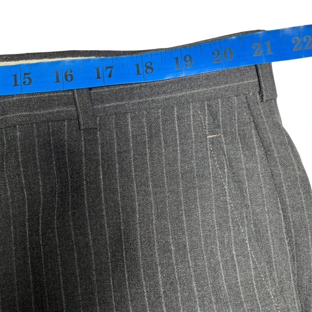 Classic Pinstripe Suit‎ Charcoal Wool Blend John Weitz Palm Beach 46R Big Tall